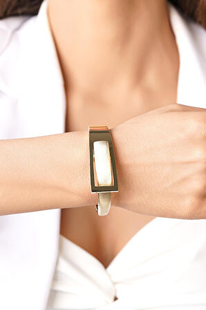 14 Ayar Altın Kumlu Tasarım Kemer Kelepçe Bilezik