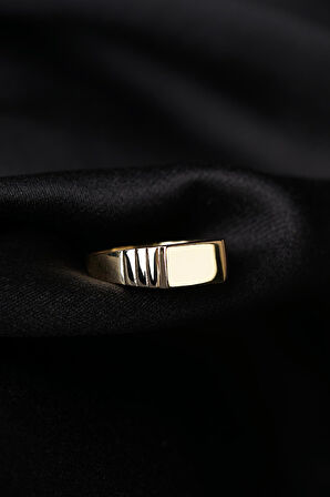 14 Ayar Altın Köşeli Şövalye Erkek Yüzük