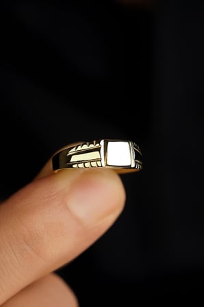14 Ayar Altın Kalemli Şövalye Erkek Yüzük