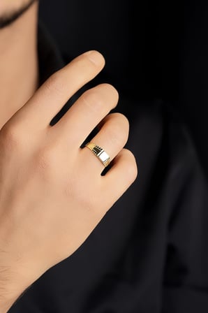 14 Ayar Altın Kalemli Şövalye Erkek Yüzük