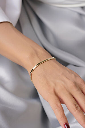 14 Ayar Altın Düz Ajda Bileklik