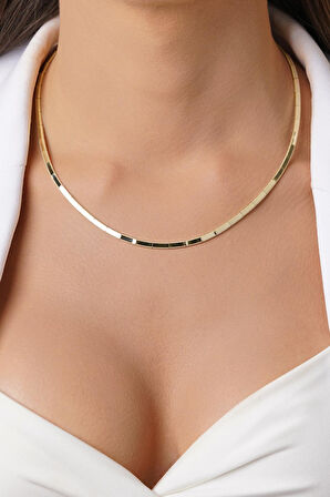 14 Ayar Altın Düz Ajda Kolye