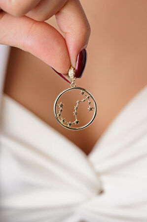 14 Ayar Altın Akrep Burcu Kolye Ucu Burç Yıldız Haritası