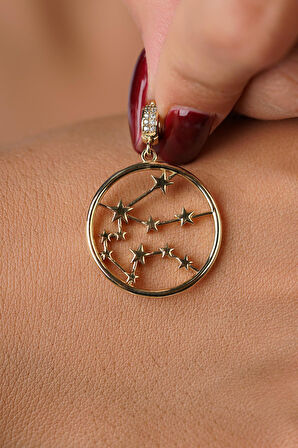 14 Ayar Altın Kova Burcu Kolye Ucu Burç Yıldız Haritası