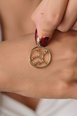 14 Ayar Altın Başak Burcu Kolye Ucu Burç Yıldız Haritası