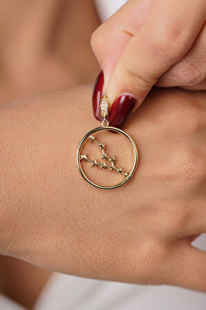 14 Ayar Altın Boğa Burcu Kolye Ucu Burç Yıldız Haritası