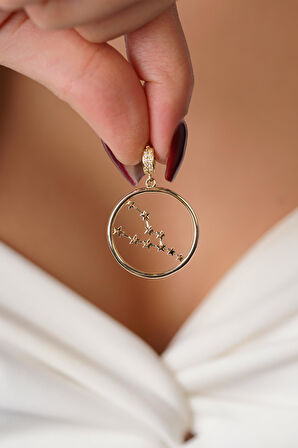 14 Ayar Altın Boğa Burcu Kolye Ucu Burç Yıldız Haritası