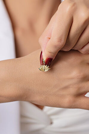 14 Ayar Altın Mini Lotus Çiçeği Kolye Ucu