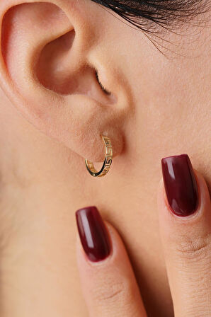 14 Ayar Altın Greek Halka Küpe