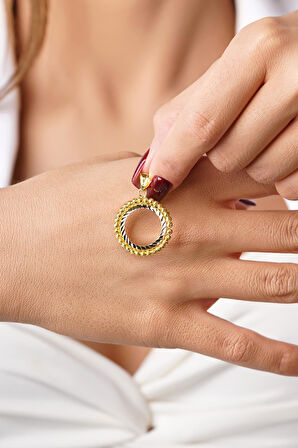 14 Ayar Altın Dorikalı Çeyrek Altın Çerçevesi Kolye Ucu