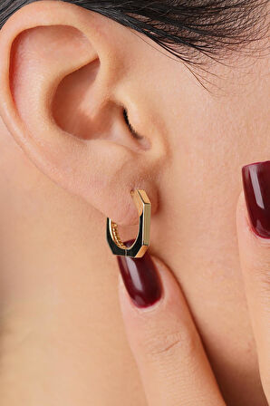 14 Ayar Altın Köşeli Mini Dörtgen Küpe