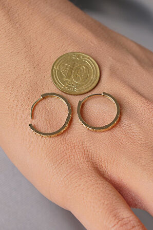 14 Ayar Altın Büyük Greek Halka Küpe