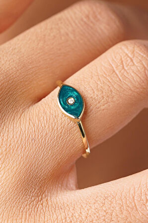 14 Ayar Altın Taşlı Sedefli Yüzük