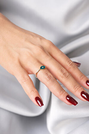 14 Ayar Altın Taşlı Sedefli Yüzük