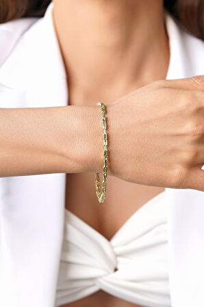 14 Ayar Altın Kraliçe Zincir Bileklik