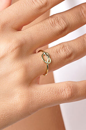 14 Ayar Altın Geniş Düğüm Yüzük