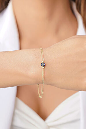 14 Ayar Altın Dorika Toplu Nazarlık Bileklik