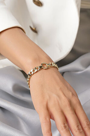 14 Ayar Altın Gurmet Zincir Bileklik 8 mm