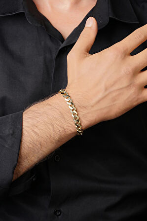 14 Ayar Altın Kalemli Gurmet Zincir Erkek Bileklik