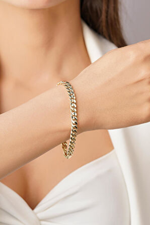 14 Ayar Altın Gurmet Zincir Bileklik 6,10 mm