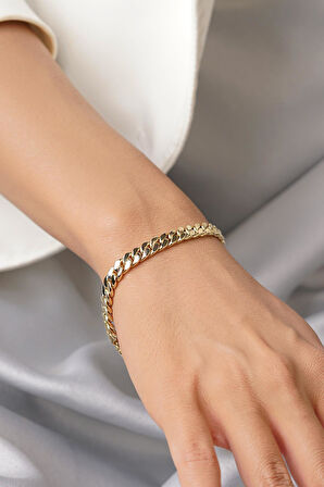 14 Ayar Altın Gurmet Zincir Bileklik 6,10 mm