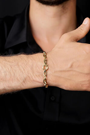 14 Ayar Altın Yengeç Bileklik Erkek 6.40 mm