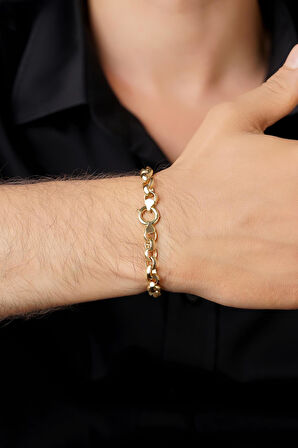 14 Ayar Altın Doch Zincir Erkek Bileklik 7.40 mm