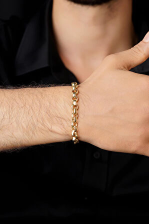 14 Ayar Altın Doch Zincir Erkek Bileklik 7.40 mm