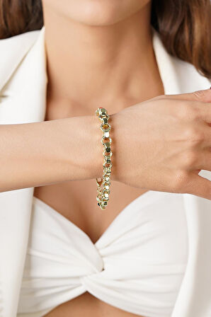 14 Ayar Altın Somun Zincir Bileklik