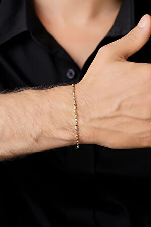 14 Ayar Altın Foks Erkek Bileklik