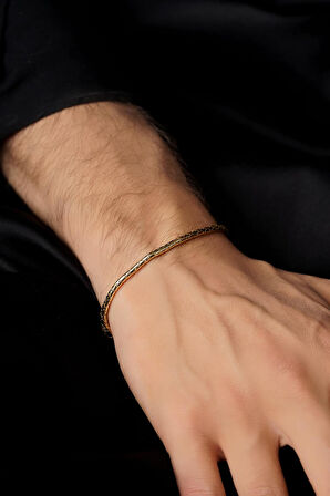 14 Ayar Altın Sativa Erkek Bileklik