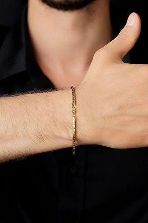 14 Ayar Altın Sativa Erkek Bileklik