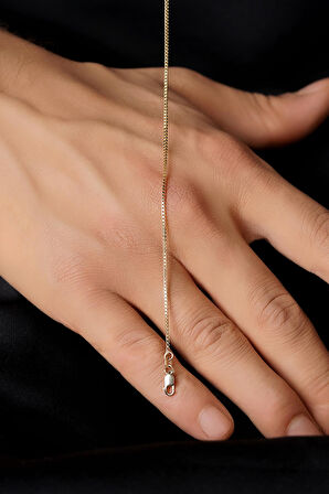 14 Ayar Altın İnce Küp Zincir Erkek Bileklik 0,95 mm