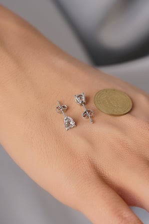 14 Ayar Altın Tektaş Küpe
