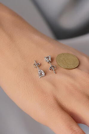 14 Ayar Altın Tektaş Küpe