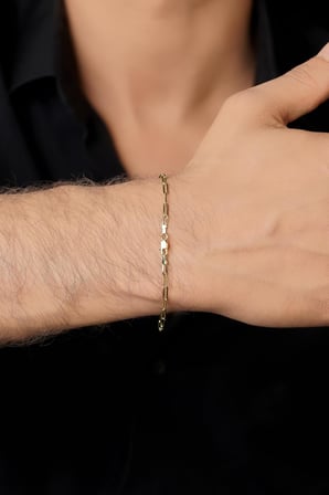 14 Ayar Altın Ataç Zincir Erkek Bileklik 2.30 mm