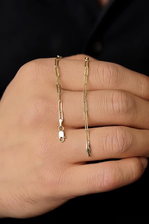 14 Ayar Altın Ataç Zincir Erkek Bileklik 2.30 mm