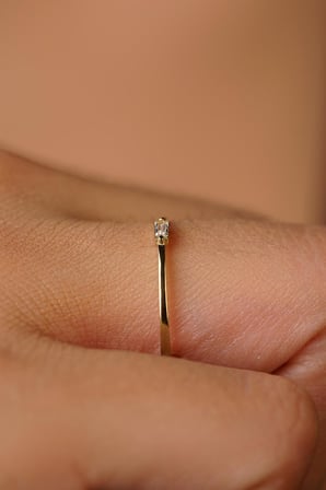 14 Ayar Altın Mini Baget Yüzük