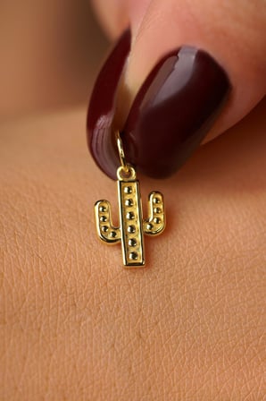 14 Ayar Altın Kaktüs Kolye Ucu
