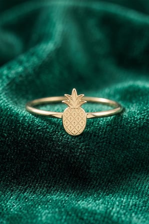 14 Ayar Altın Ananas Yüzük
