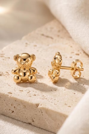 14 Ayar Altın Ayıcık Küpe
