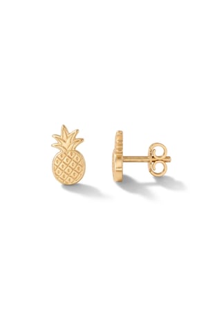 14 Ayar Altın Ananas Küpe