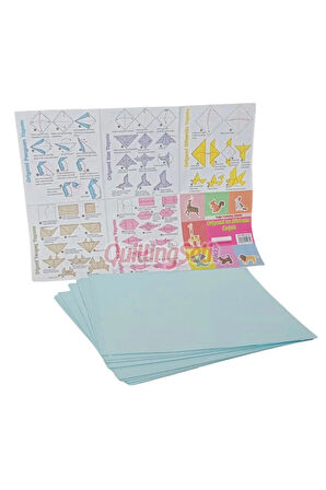 20cm Origami Kağıdı, 100 Adet 20cm X 20 cm Açık Mavi Renk Origami Seti, 100lü Origami Paket