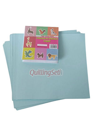 20cm Origami Kağıdı, 100 Adet 20cm X 20 cm Açık Mavi Renk Origami Seti, 100lü Origami Paket