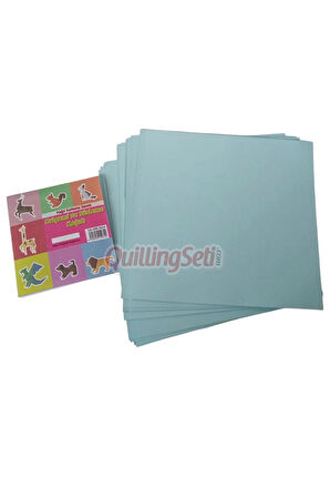 20cm Origami Kağıdı, 100 Adet 20cm X 20 cm Açık Mavi Renk Origami Seti, 100lü Origami Paket