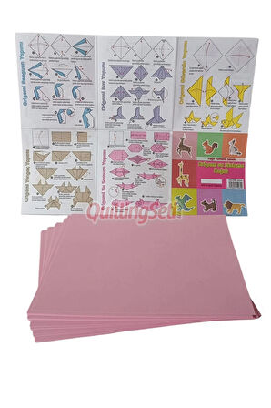 20cm Origami Kağıdı, 100 Adet 20cm X 20 cm Gül Kurusu Renk Origami Seti, 100lü Origami Paket