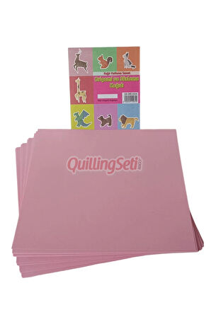 20cm Origami Kağıdı, 100 Adet 20cm X 20 cm Gül Kurusu Renk Origami Seti, 100lü Origami Paket