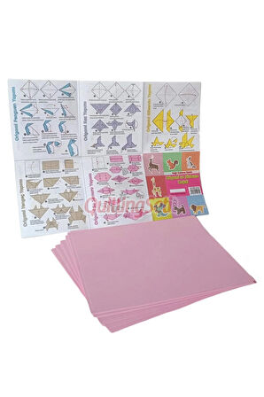 20cm Origami Kağıdı, 100 Adet 20cm X 20 cm Gül Kurusu Renk Origami Seti, 100lü Origami Paket