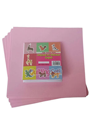 20cm Origami Kağıdı, 100 Adet 20cm X 20 cm Gül Kurusu Renk Origami Seti, 100lü Origami Paket