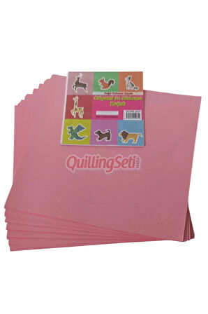 20cm Origami Kağıdı, 100 Adet 20cm X 20 cm Pembe Renk Origami Seti, 100lü Origami Paket